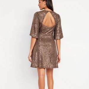 Old Navy Sparkling Bronze Mini Dress